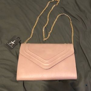 Faux blush clutch or shoulder/ cross body bag